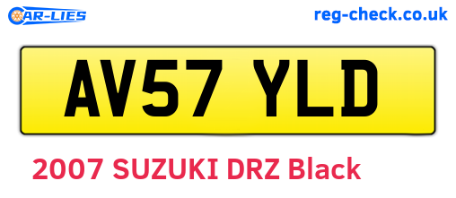 AV57YLD are the vehicle registration plates.