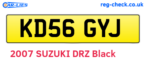 KD56GYJ are the vehicle registration plates.