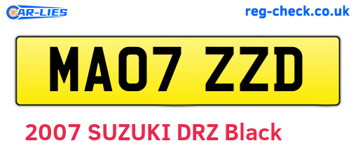 MA07ZZD are the vehicle registration plates.