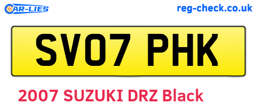 SV07PHK are the vehicle registration plates.