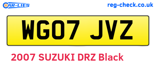 WG07JVZ are the vehicle registration plates.