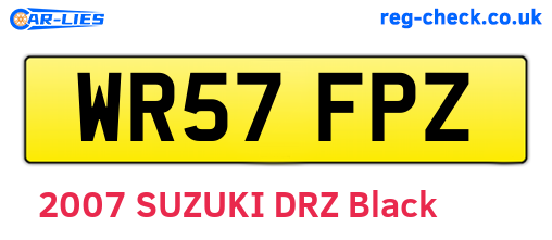 WR57FPZ are the vehicle registration plates.