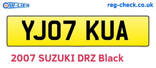 YJ07KUA are the vehicle registration plates.
