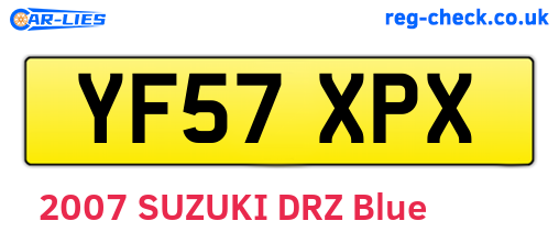 YF57XPX are the vehicle registration plates.