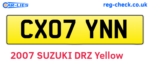 CX07YNN are the vehicle registration plates.