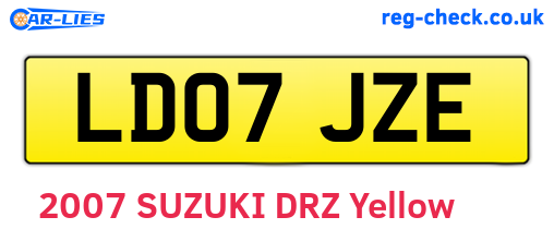 LD07JZE are the vehicle registration plates.