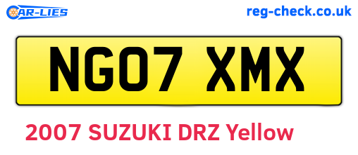 NG07XMX are the vehicle registration plates.