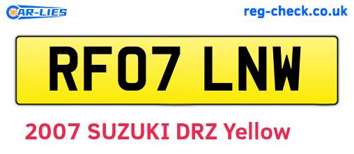 RF07LNW are the vehicle registration plates.