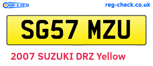 SG57MZU are the vehicle registration plates.