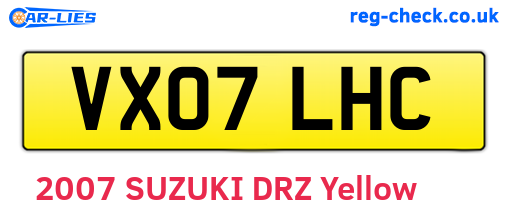VX07LHC are the vehicle registration plates.