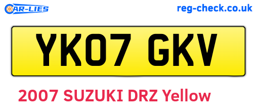 YK07GKV are the vehicle registration plates.