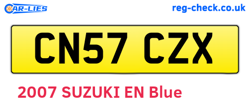 CN57CZX are the vehicle registration plates.