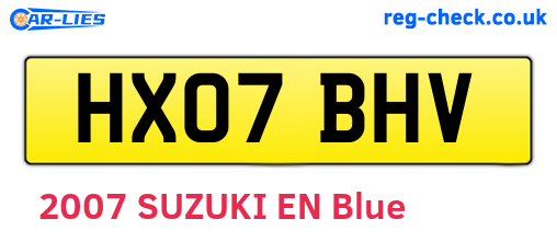 HX07BHV are the vehicle registration plates.