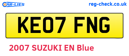 KE07FNG are the vehicle registration plates.