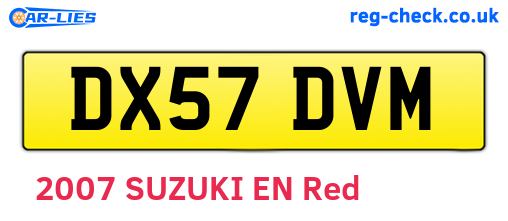 DX57DVM are the vehicle registration plates.