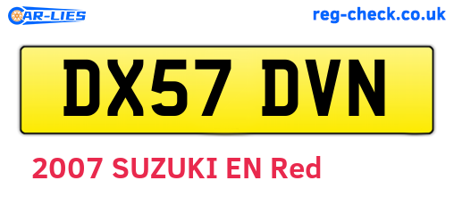 DX57DVN are the vehicle registration plates.