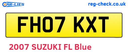 FH07KXT are the vehicle registration plates.