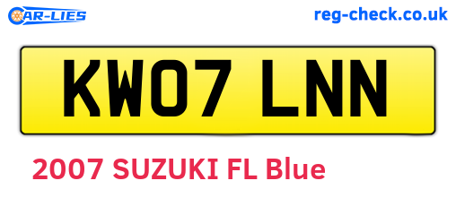 KW07LNN are the vehicle registration plates.