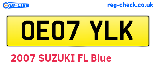 OE07YLK are the vehicle registration plates.