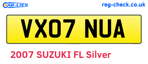 VX07NUA are the vehicle registration plates.