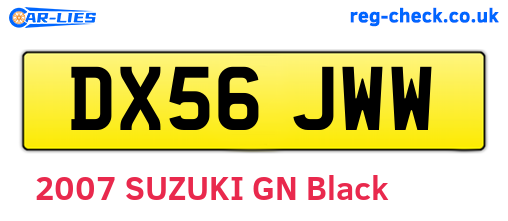 DX56JWW are the vehicle registration plates.