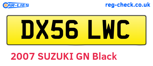 DX56LWC are the vehicle registration plates.