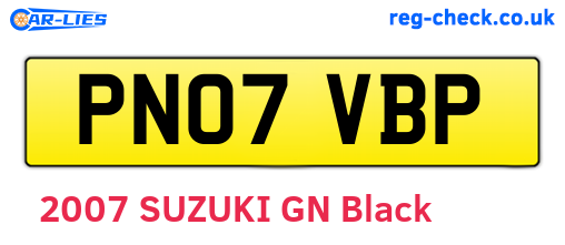 PN07VBP are the vehicle registration plates.