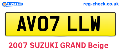 AV07LLW are the vehicle registration plates.