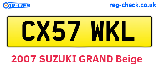 CX57WKL are the vehicle registration plates.