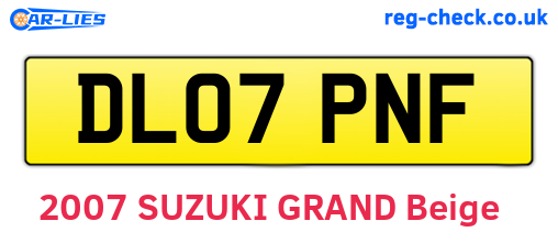 DL07PNF are the vehicle registration plates.