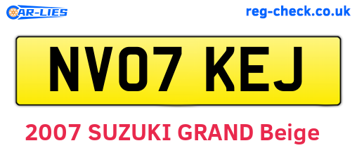 NV07KEJ are the vehicle registration plates.