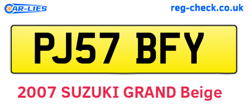 PJ57BFY are the vehicle registration plates.