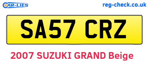 SA57CRZ are the vehicle registration plates.
