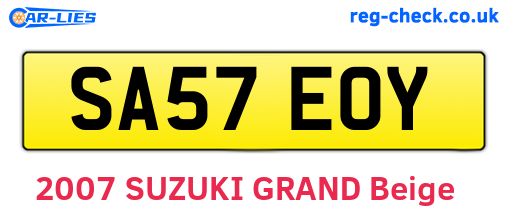 SA57EOY are the vehicle registration plates.