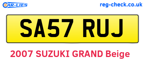 SA57RUJ are the vehicle registration plates.