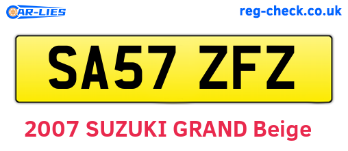 SA57ZFZ are the vehicle registration plates.