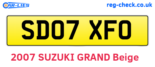 SD07XFO are the vehicle registration plates.