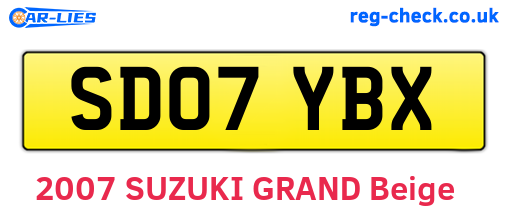 SD07YBX are the vehicle registration plates.