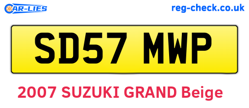 SD57MWP are the vehicle registration plates.