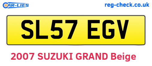 SL57EGV are the vehicle registration plates.