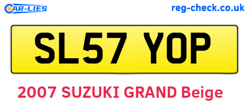 SL57YOP are the vehicle registration plates.