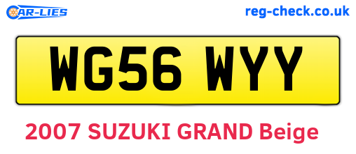 WG56WYY are the vehicle registration plates.