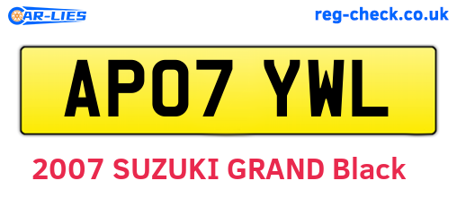 AP07YWL are the vehicle registration plates.