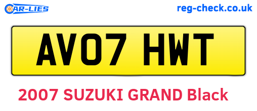 AV07HWT are the vehicle registration plates.