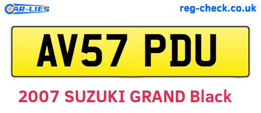 AV57PDU are the vehicle registration plates.