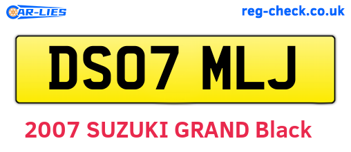 DS07MLJ are the vehicle registration plates.
