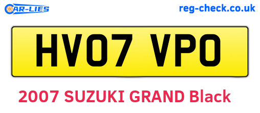 HV07VPO are the vehicle registration plates.