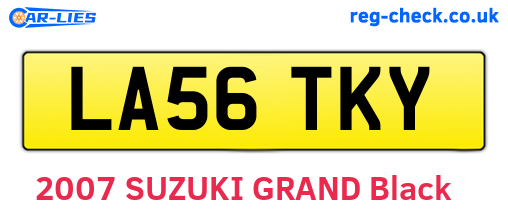LA56TKY are the vehicle registration plates.