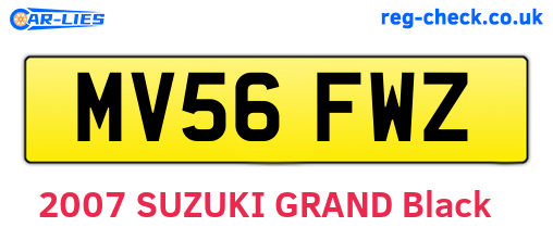 MV56FWZ are the vehicle registration plates.
