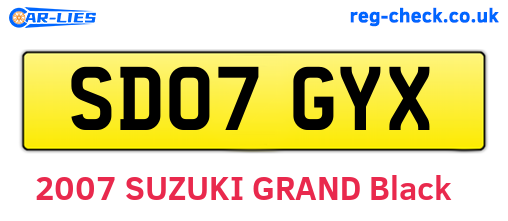 SD07GYX are the vehicle registration plates.